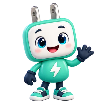 Wattson, the WattAPick plug mascot, waving hello